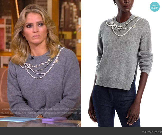 Lilliana Necklace Sweater worn by Sara Haines on The View