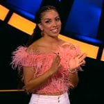 Corinne’s pink feather top on Beat Shazam Corinne’s pink feather top on Beat Shazam