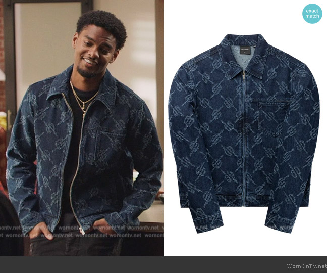 Daily Paper Jacob Denim Jacket worn by JR (Sylvester Powell) on All American Homecoming