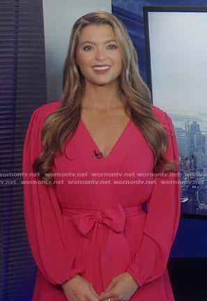 Dani’s pink tie waist dress on Good Morning America