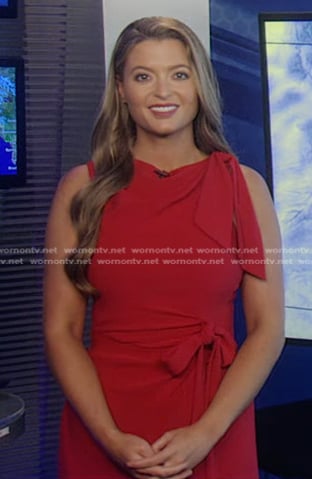 Dani’s red tie detail dress on Good Morning America