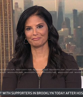 Darlene’s brown ribbed half zip dress on Today