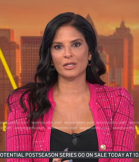 Darlene’s pink plaid cardigan on Today
