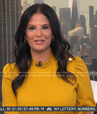 Darlene’s yellow puff sleeve dress on Today