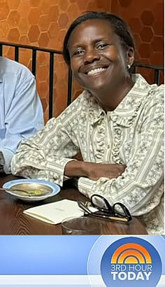 Deborah Roberts’s ivory print blouse on Today