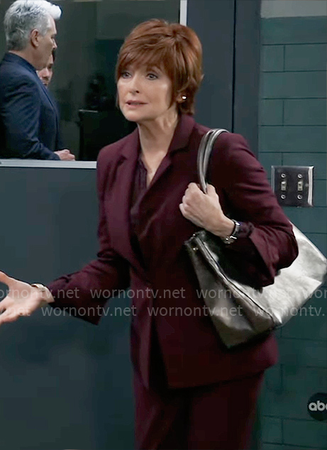 Diane’s burgundy suit on General Hospital