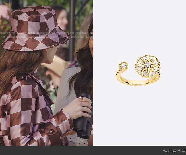 Dior Rose des Vents Ring worn by Emily Cooper (Lily Collins) on Emily in Paris