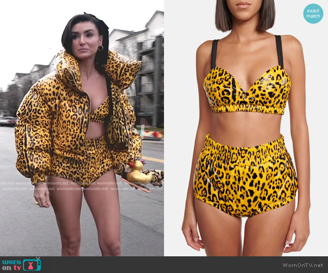 Dolce & Gabbana Leopard-print Faux Leather Bra worn by Bronwyn Newport on The Real Housewives of Salt Lake City