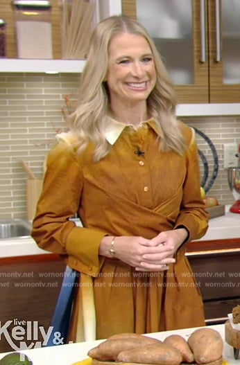 Dr. Wendy Bazilian’s suede ombre dress on Live with Kelly and Mark