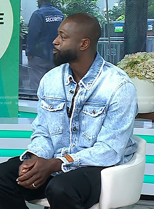 Dwyane Wade’s frayed denim shirt jacket on Today