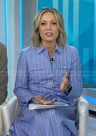 Dylan’s blue striped shirtdress on Today