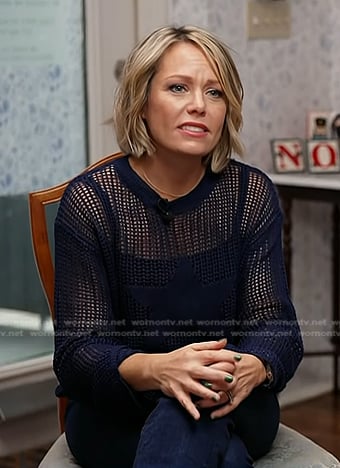 Dylan’s navy star open knit sweater on Today