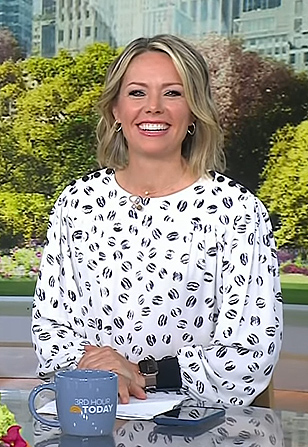 Dylan’s white printed blouse on Today
