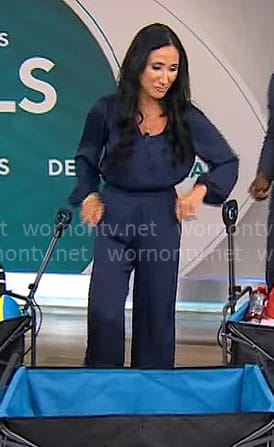 Elizabeth Werner’s navy jumpsuit on CBS Mornings