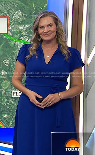 Emily’s blue tie waist midi dress on Today