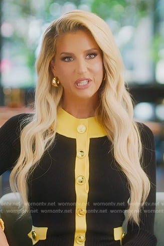 Emma’s black confessional dress on Selling Sunset