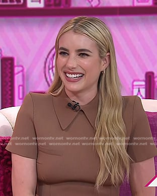 Emma Roberts’s brown polo dress on Today