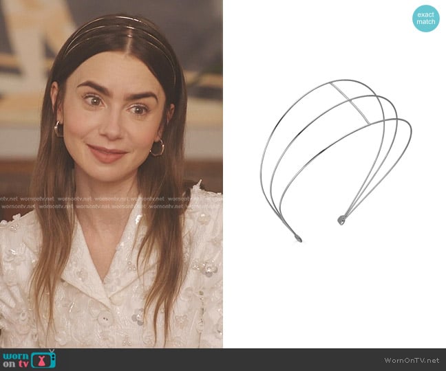 Epona Valley Petite Saint Germaine in silver worn by Emily Cooper (Lily Collins) on Emily in Paris