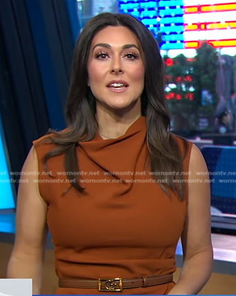 Erielle’s brown cowl neck dress on Good Morning America