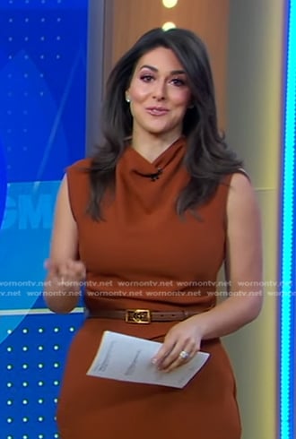 Erielle’s brown cowl neck dress on Good Morning America