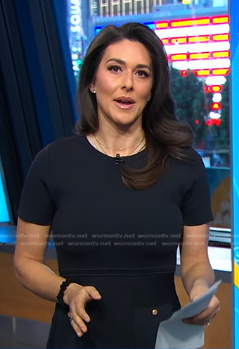 Erielle’s navy pleated mini dress on Good Morning America