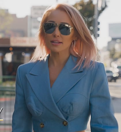 Mary’s blue cropped corset blazer on Selling Sunset