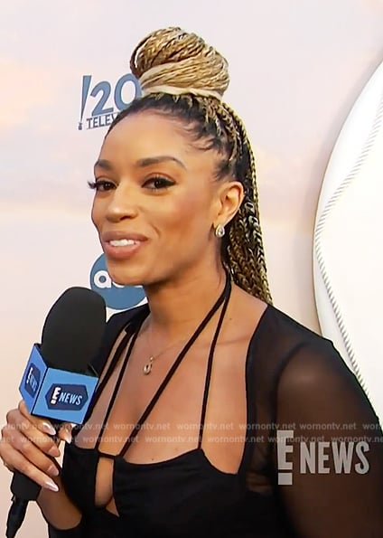 Francesca Amiker’s strappy sheer dress on E! News
