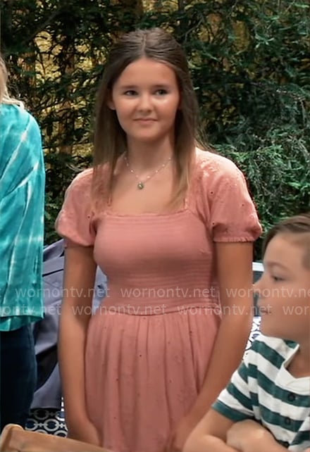 Georgie’s pink eyelet dress on General Hospital