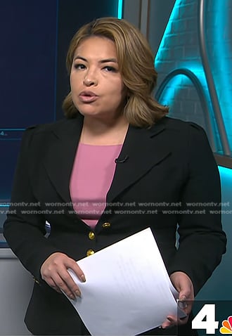 Gilma Avalos’s black military blazer on NBC News Daily