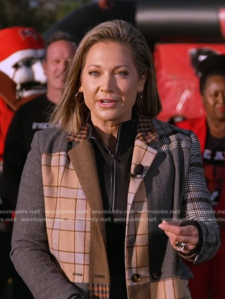 Ginger’s plaid patchwork blazer on Good Morning America