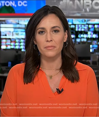 Hallie’s orange collared blouse on Today