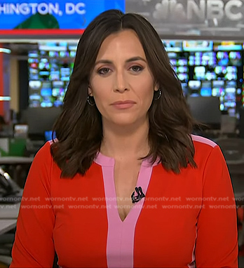 Hallie’s red contrast trim dress on Today