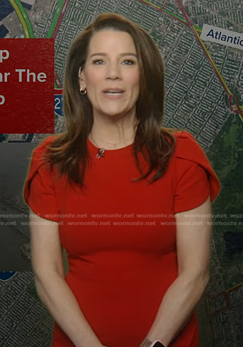 Heather’s red tulip-sleeve dress on Good Morning America