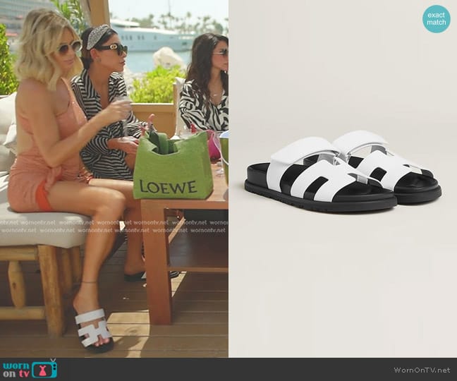 Hermes Chypre Sandal worn by Caroline Stanbury (Caroline Stanbury) on The Real Housewives of Dubai