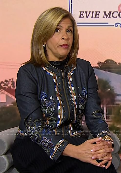 Hoda’s embroidered denim jacket on Today