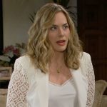 Hope’s white crochet sleeve blazer on The Bold and the Beautiful