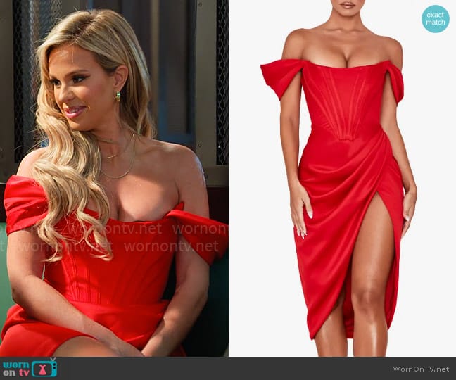 House Of CB Loretta Dress in Red worn by Jessica Taylor on Owning Manhattan