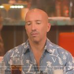 Jason’s blue floral print shirt on Selling Sunset