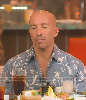 Jason’s blue floral print shirt on Selling Sunset