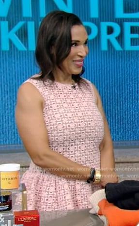 Dr Jeanine Downie’s pink lace dress on Live with Kelly and Mark