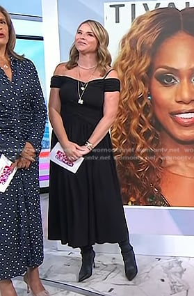 Jenna’s black off-shoulder dress on Today