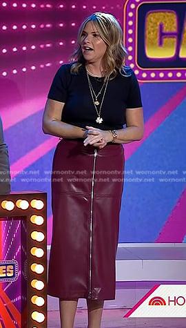 Jenna’s red zip leather skirt on Today