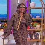 Jennifer’s snake skin print dress and leather jacket on The Jennifer Hudson Show