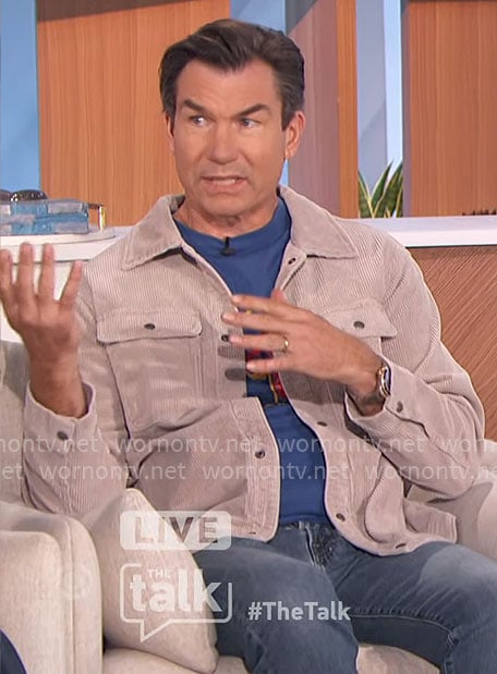 Jerry’s grey corduroy overshirt on The Talk