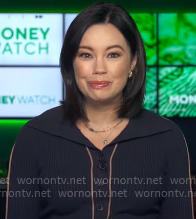 Jo Ling Kent’s knit button up dress on CBS Mornings