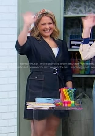 Joanna Teplin’s belted denim dress on Good Morning America