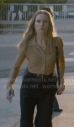 Joanne’s beige button down top on Nobody Wants This
