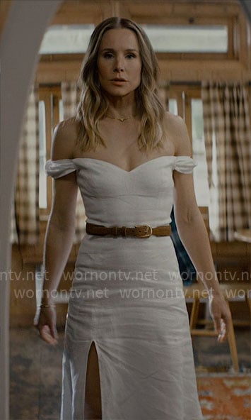 Joanne’s white off-shoulder picnic dress on Nobody Wants This