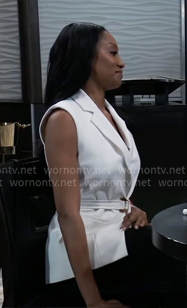 Jordan’s white belted vest on General Hospital
