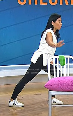 Karena Wu’s white sneakers on Today